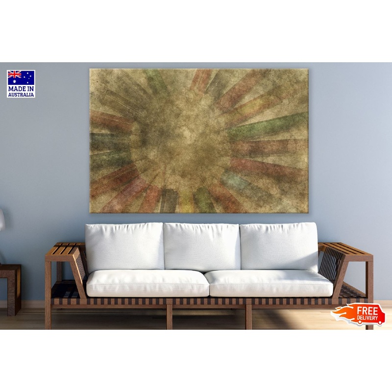 Color Pencils & Brown Color Abstract Design Print 100% Australian Made