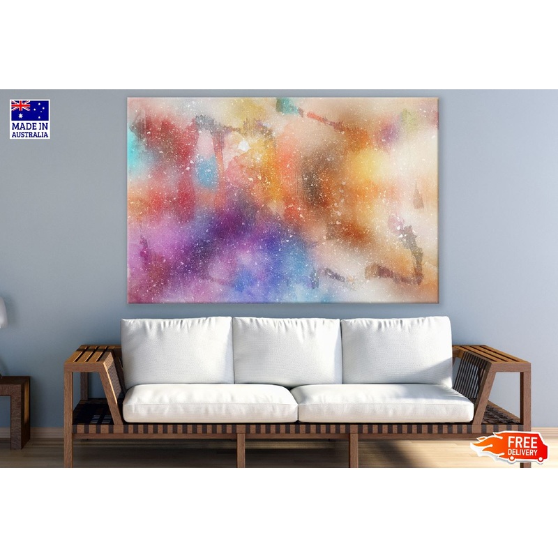 Orange Blue & Pink Abstract Design Print 100% Australian Made