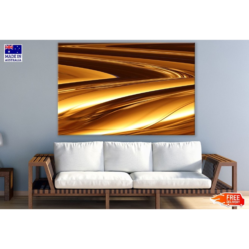 Orange Gold Abstract Design Print 100% Australian Made