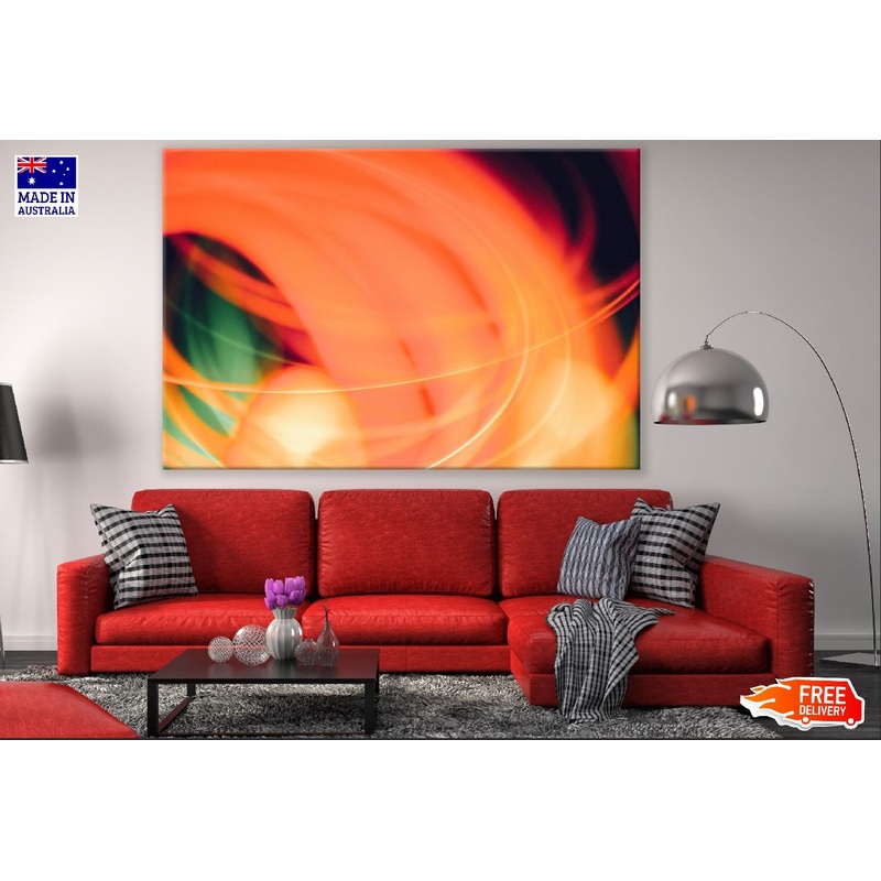 Orange & Green Digital Abstract Design Print 100% Australian Made