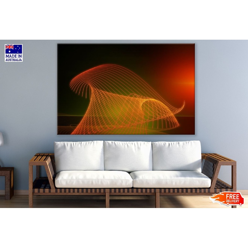 Orange Lines Digital Abstract Design Print 100% Australian Made