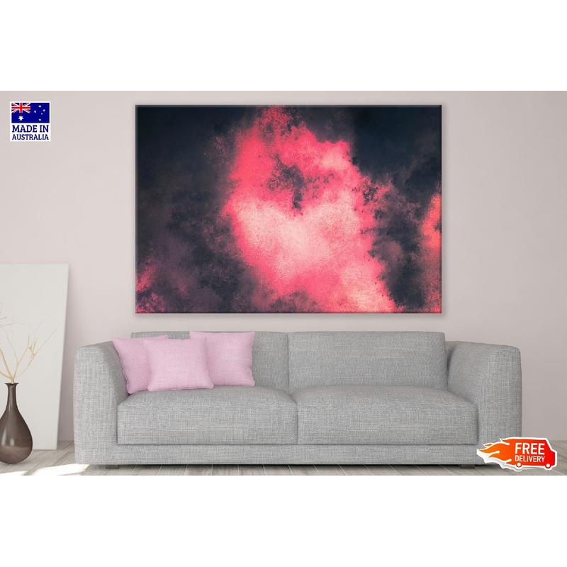 Pink & Black Smoke Abstract Design Print 100% Australian Made