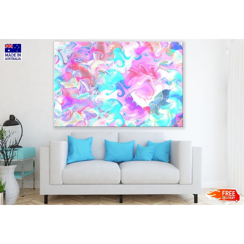 Pink & Blue Digital Art Abstract Design Print 100% Australian Made