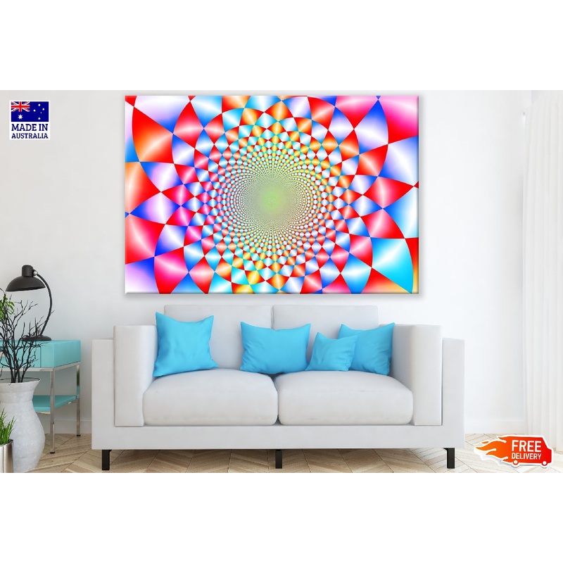 Pink Blue & Red Abstract Design Print 100% Australian Made