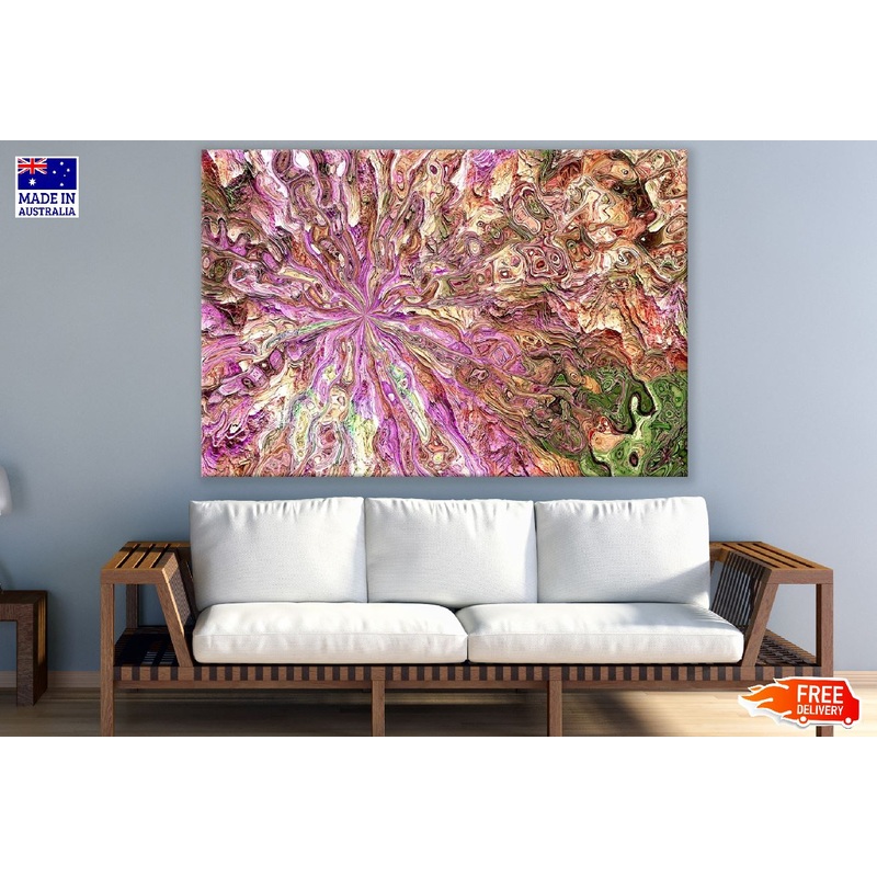 Pink & Brown Swirl Art Abstract Design Print 100% Australian Made