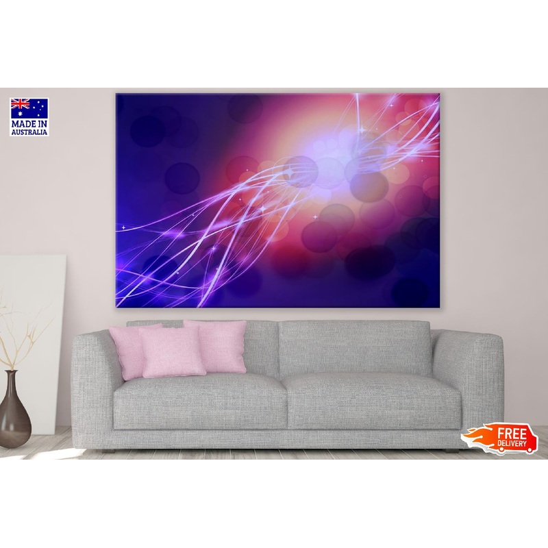 Pink Lines & Lights Digital Abstract Design Print 100% Australian Made