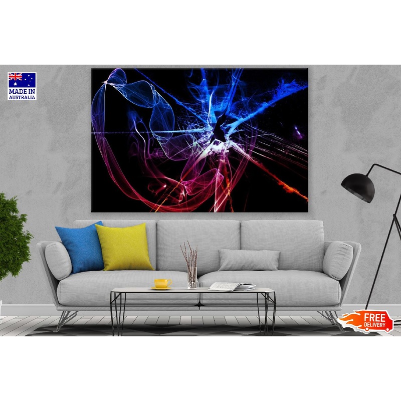 Pink Orange & Blue Digital Abstract Design Print 100% Australian Made