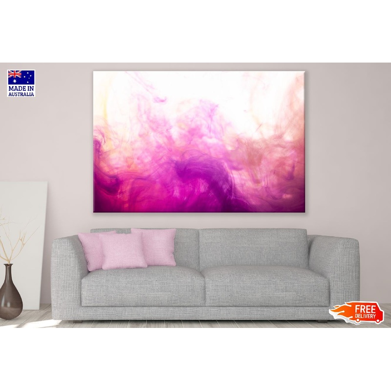 Pink Purple Smoke Abstract Design Print 100% Australian Made