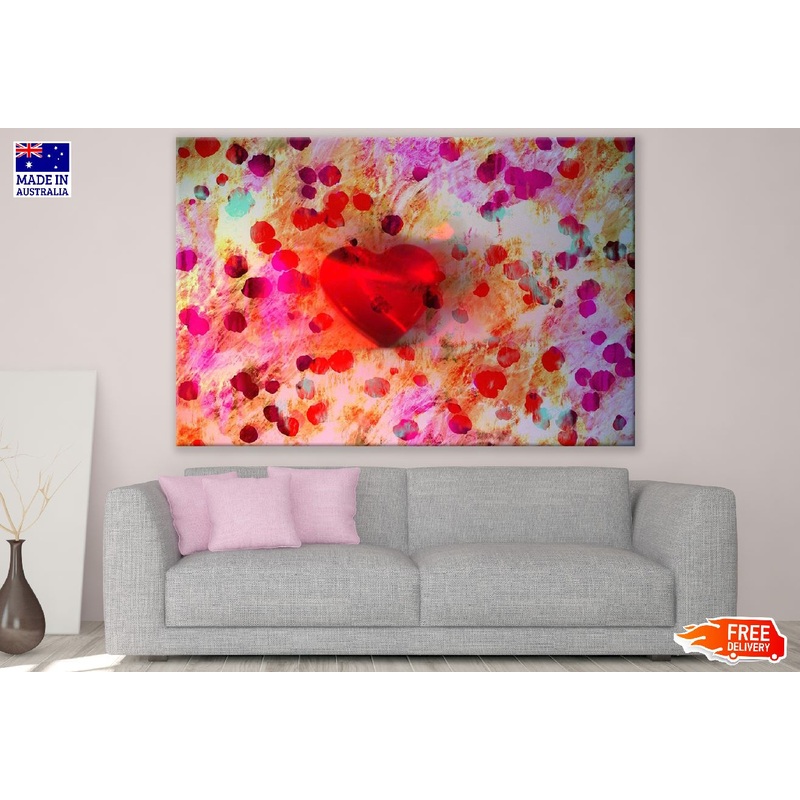Pink Red & Green Color Spots Abstract Design Print 100% Australian Made