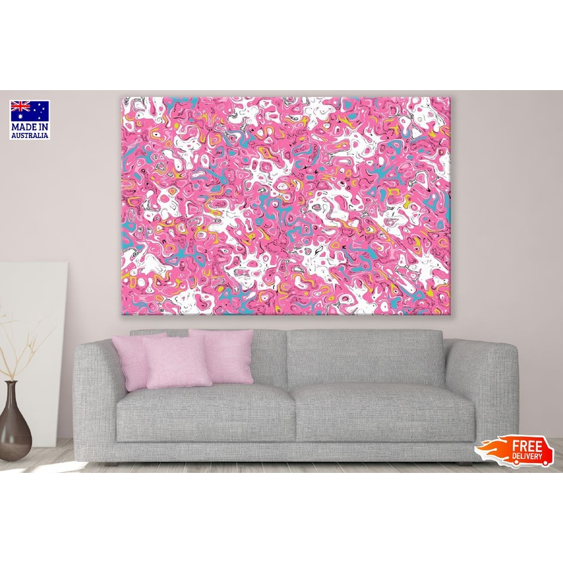 Pink White Pattern Abstract Design Print 100% Australian Made