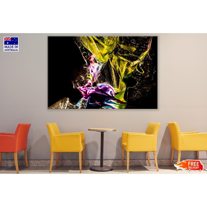 Pink & Yellow Color Splash Abstract Design Print 100% Australian Made