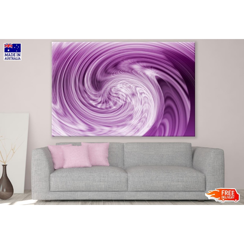 Purple Digital Curves Abstract Design Print 100% Australian Made