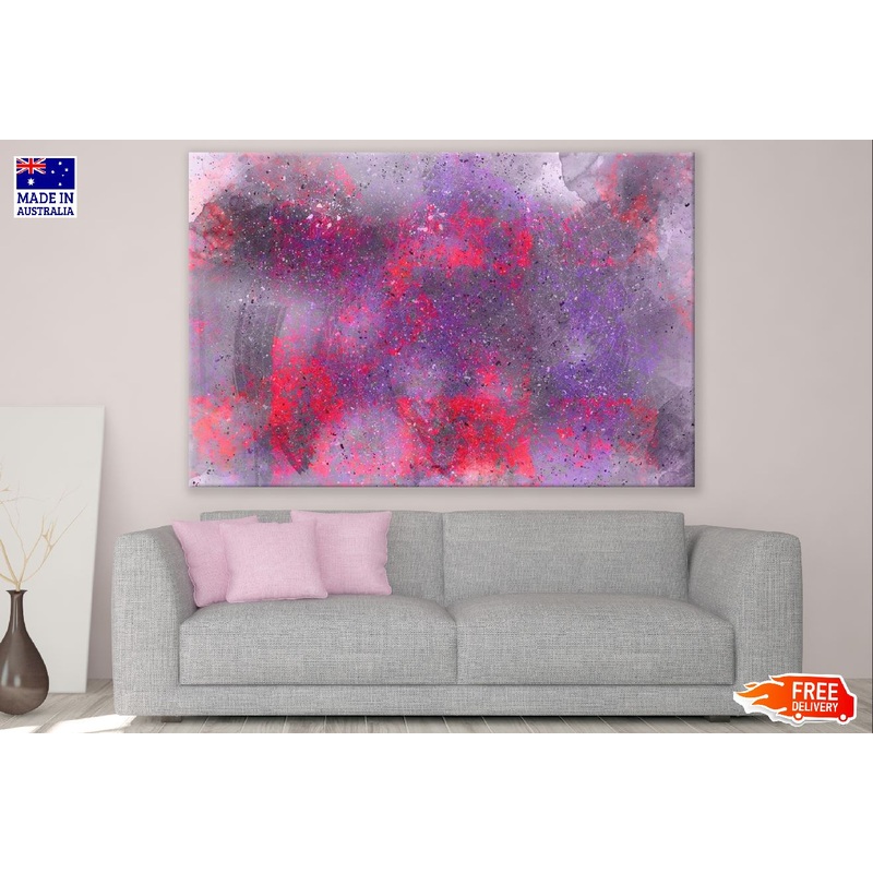 Purple & Red Color Splash Abstract Design Print 100% Australian Made