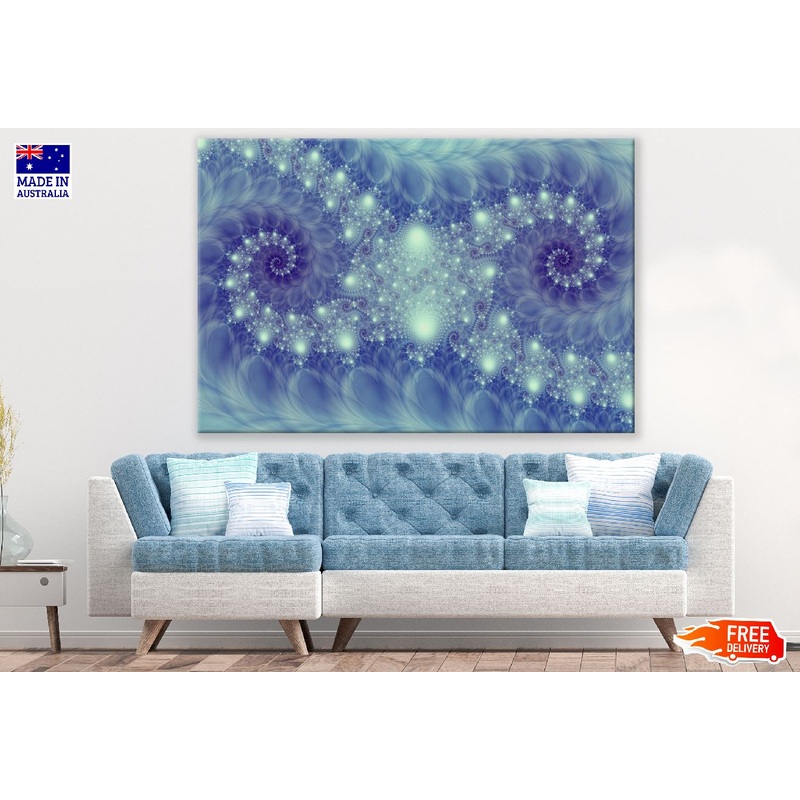 Purple & White Fractal Abstract Design Print 100% Australian Made