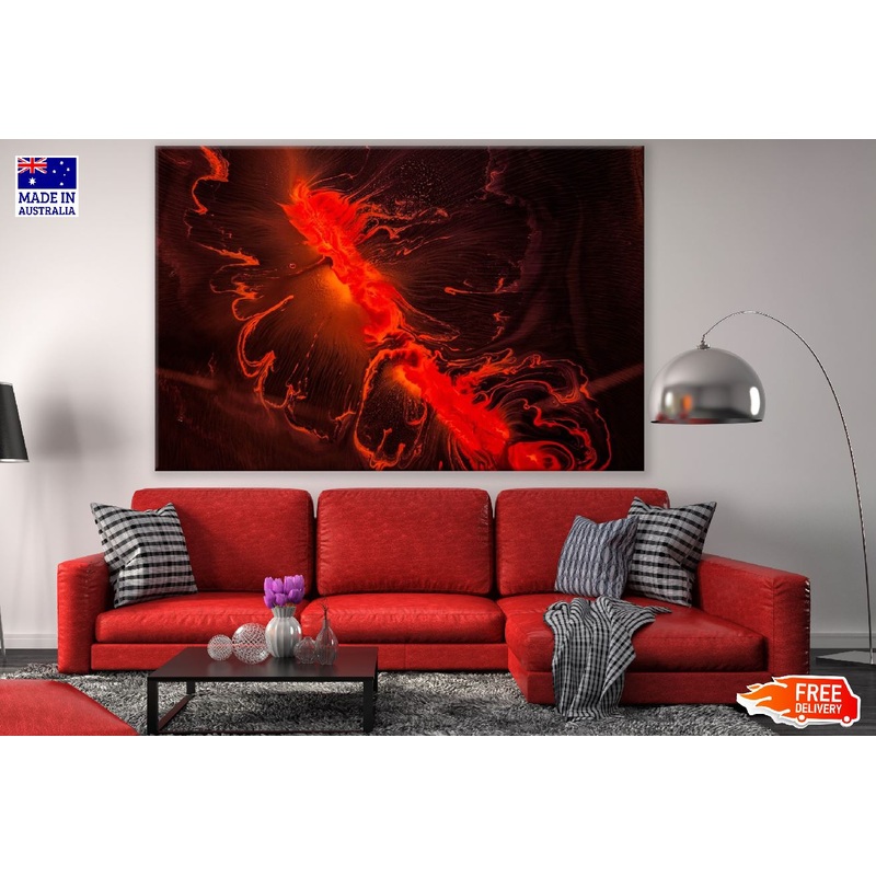 Red & Black Abstract Design Print 100% Australian Made