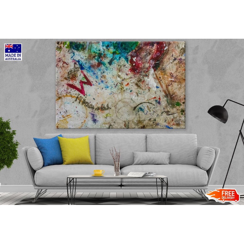 Red Blue & Green Paint Abstract Design Print 100% Australian Made