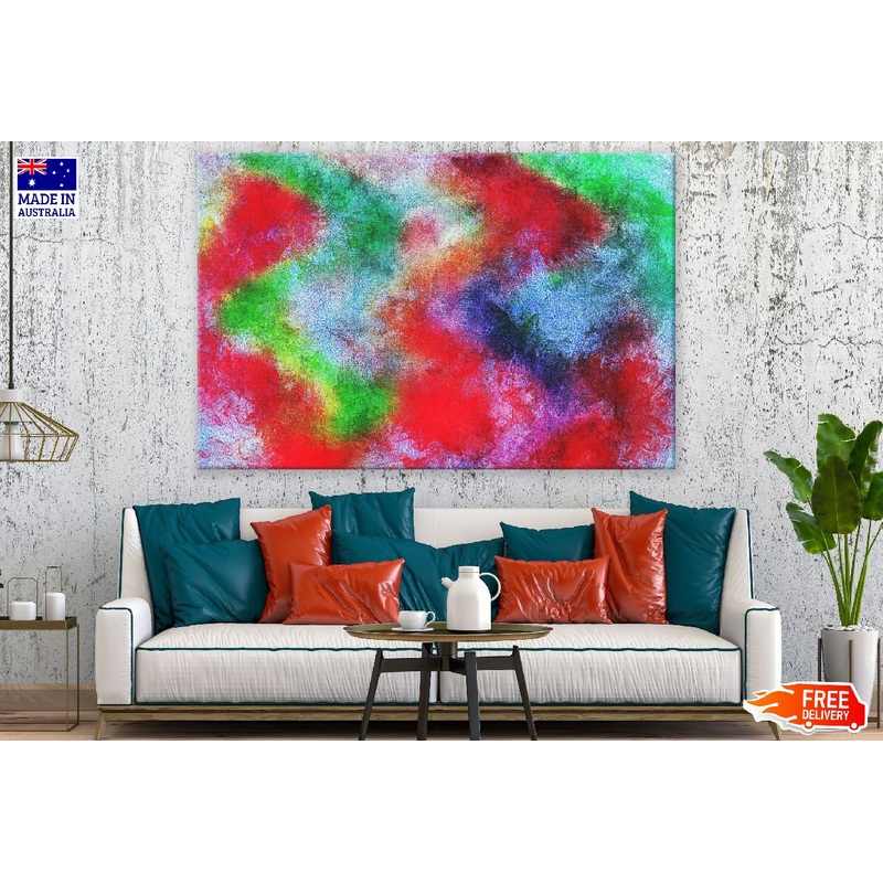 Red & Green Color Splash Abstract Design Print 100% Australian Made