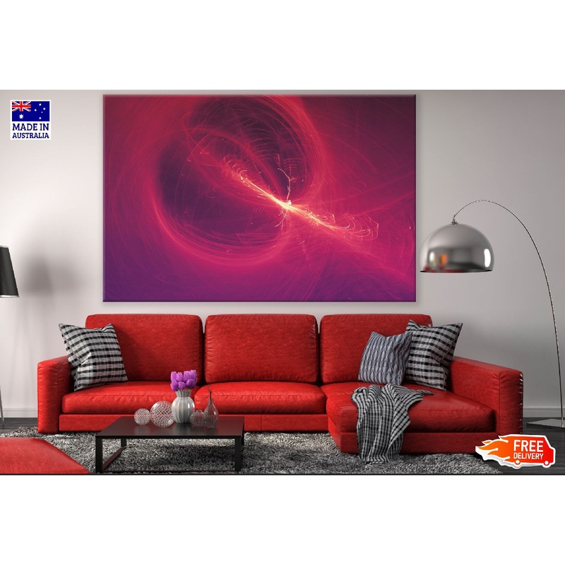Red Lines Digital Abstract Design Print 100% Australian Made