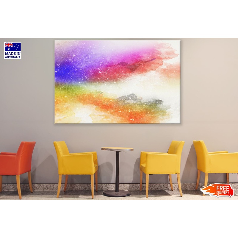 Red Orange & Blue Abstract Design Print 100% Australian Made