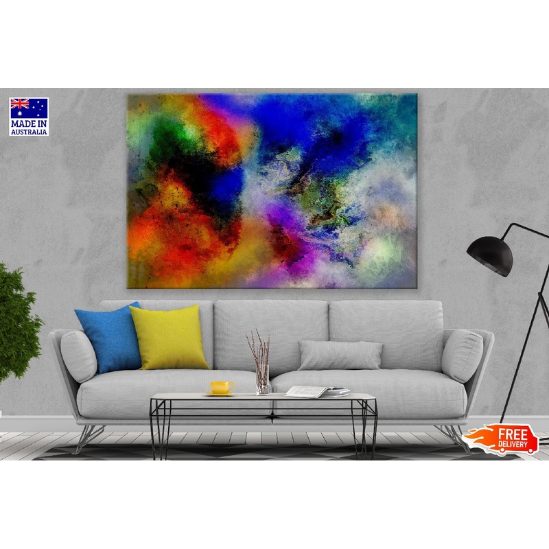 Red Orange & Green Abstract Design Print 100% Australian Made