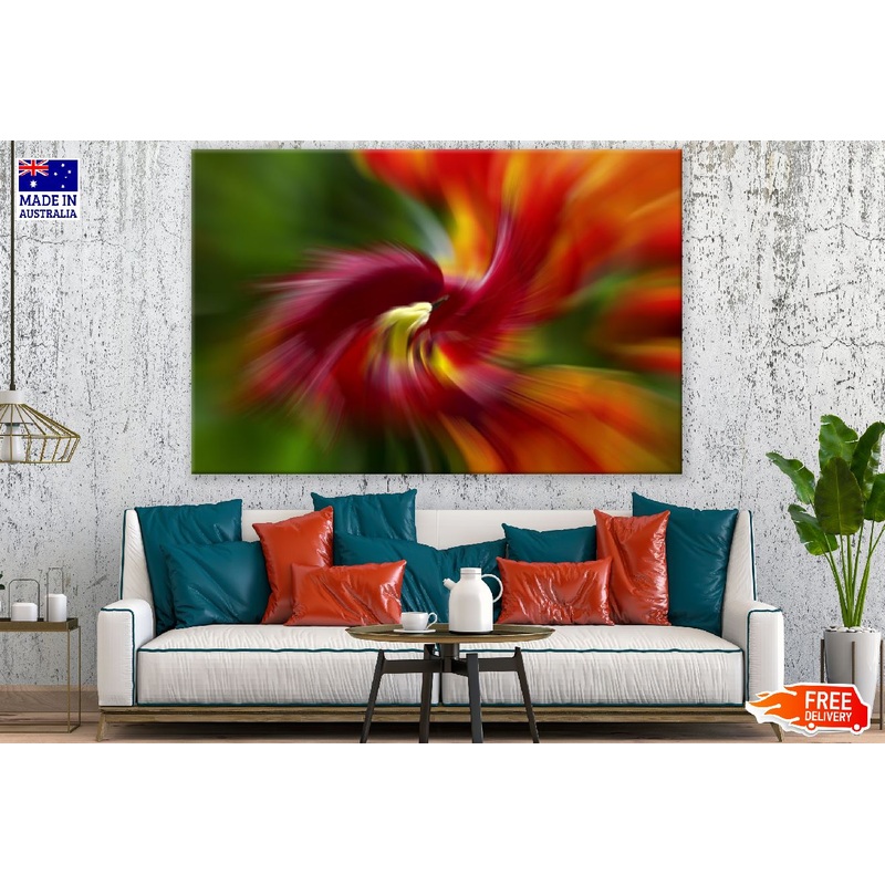 Red Orange & Yellow Abstract Design Print 100% Australian Made