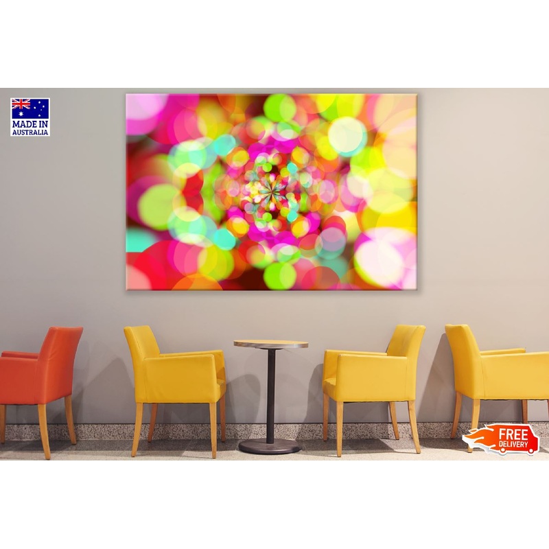 Red Pink & Yellow Circles Abstract Design Print 100% Australian Made