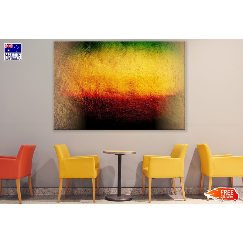 Red Yellow & Green Paint Abstract Design Print 100% Australian Made