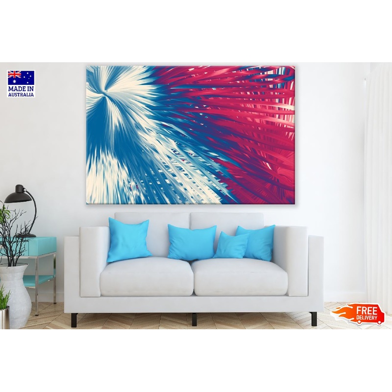 White Blue & Red Abstract Design Print 100% Australian Made