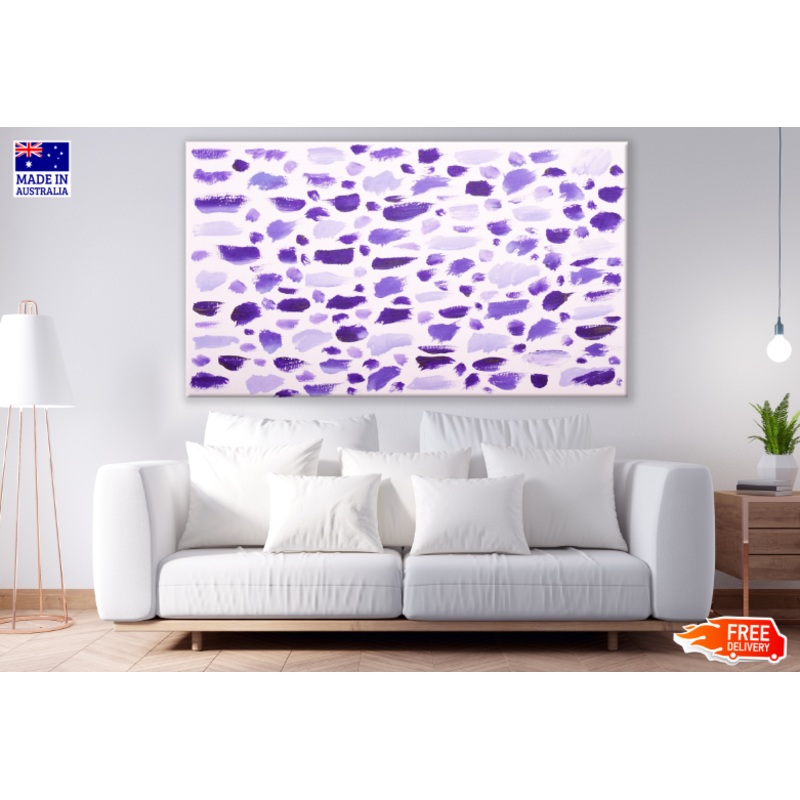 White & Purple Abstract Design Print 100% Australian Made