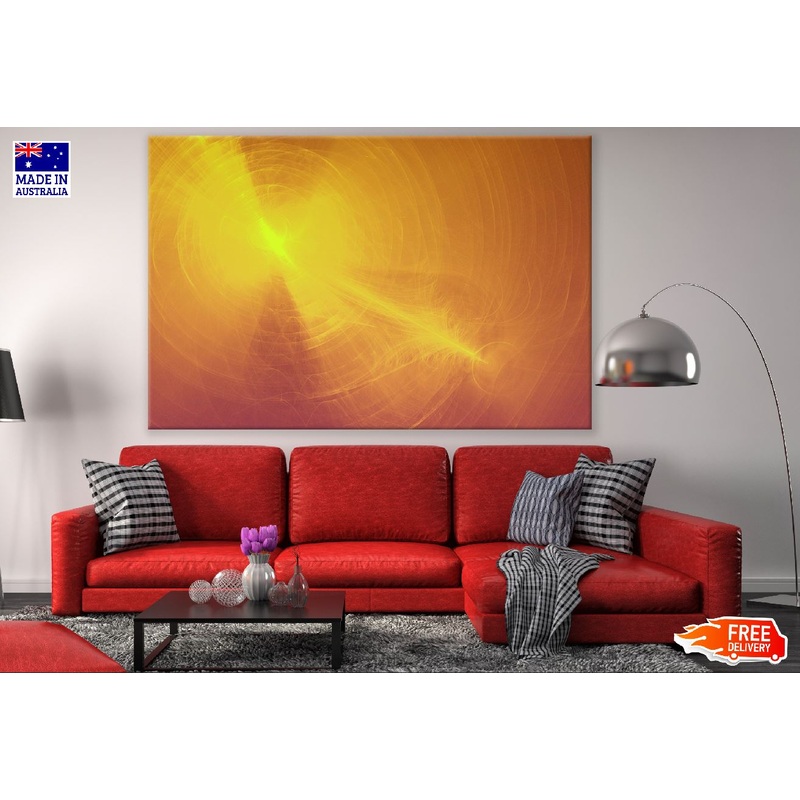 Yellow Orange Digital Abstract Design Print 100% Australian Made