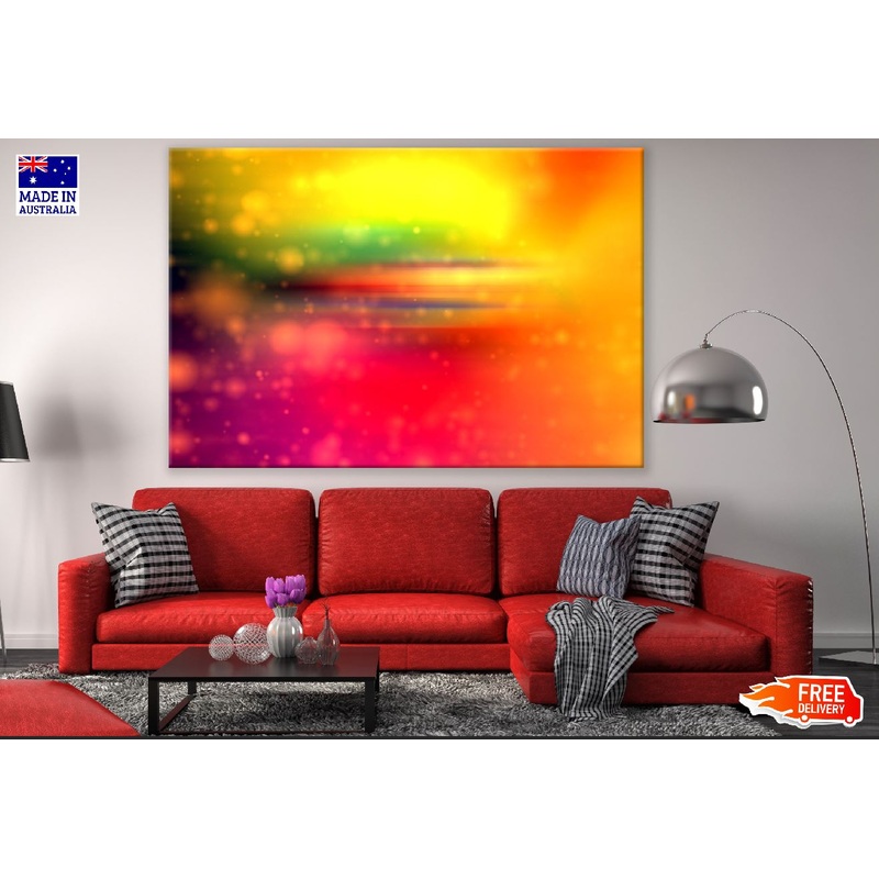 Yellow Red & Green Digital Abstract Design Print 100% Australian Made