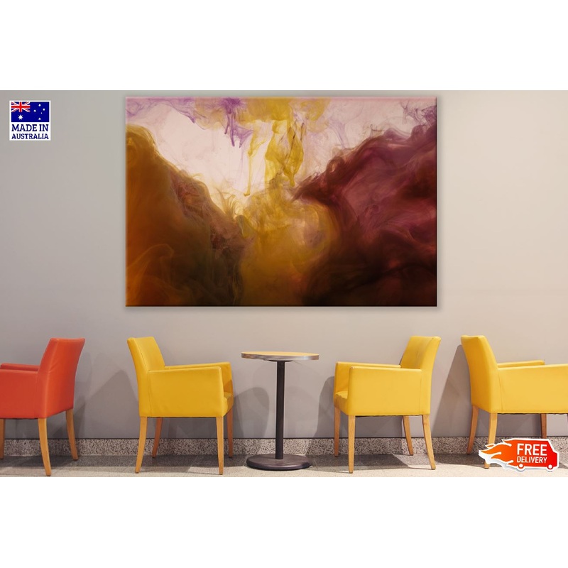 Yellow Red & Purple Smoke Abstract Design Print 100% Australian Made
