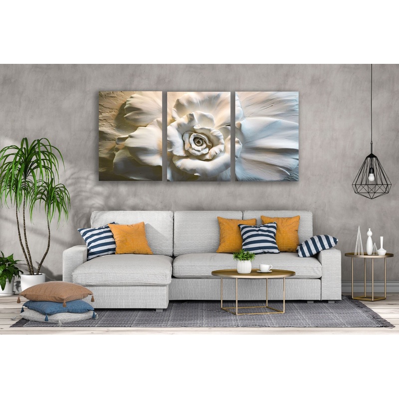 3 Set of Floral Marble 3D Design High Quality Print 100% Australian Made Wall Canvas Ready to Hang