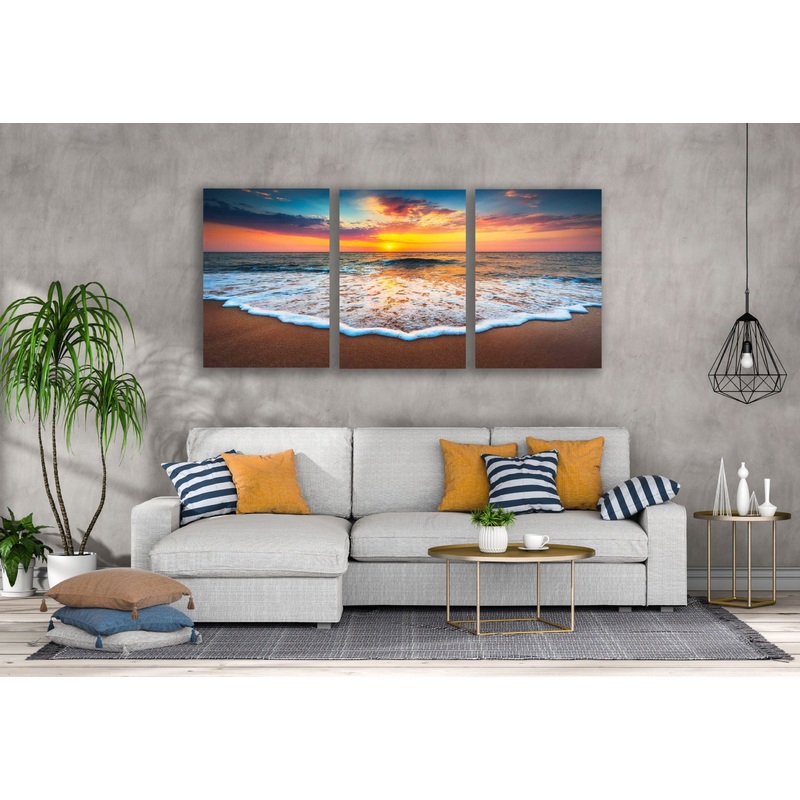 3 Set of Sea Sunset Scenery High Quality Print 100% Australian Made Wall Canvas Ready to Hang