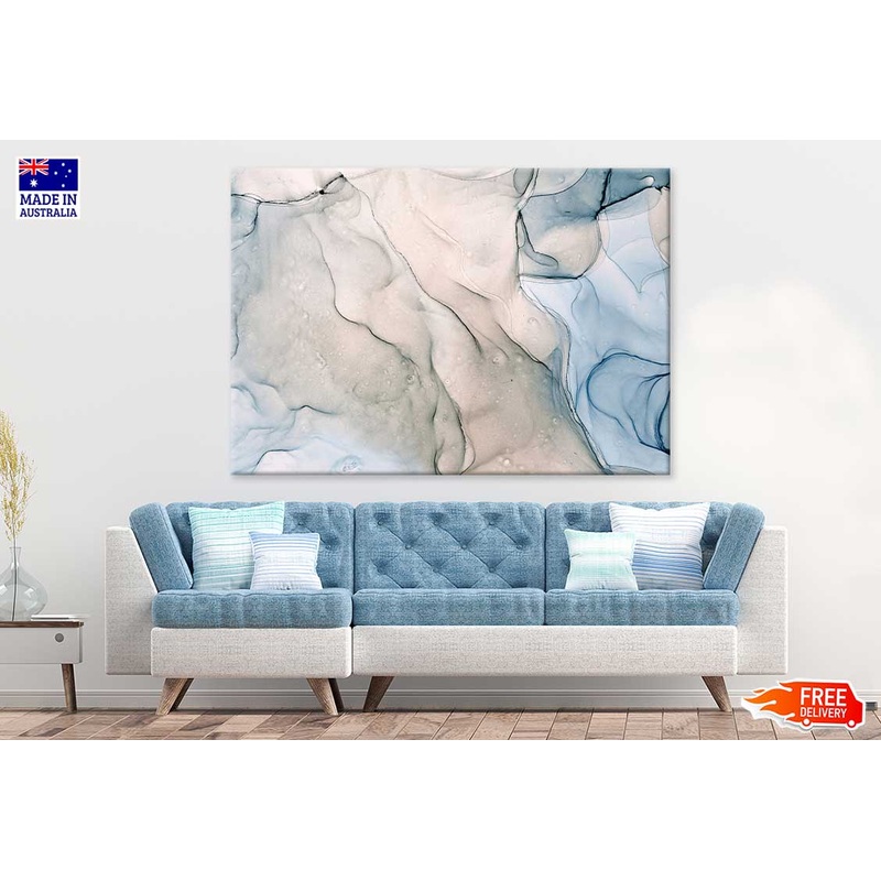 Abstract Blue Grey Marble Texture Design Print 100% Australian Made