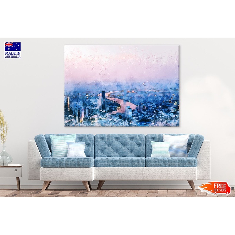 Abstract City Watercolor Painitng Print 100% Australian Made