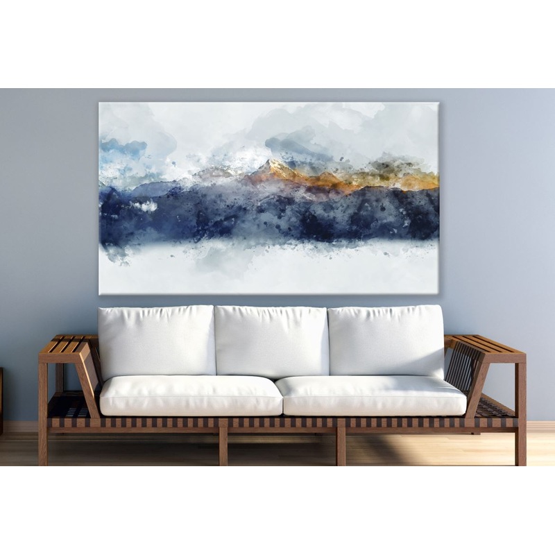 Abstract Watercolour Mountain Painting Print 100% Australian Made