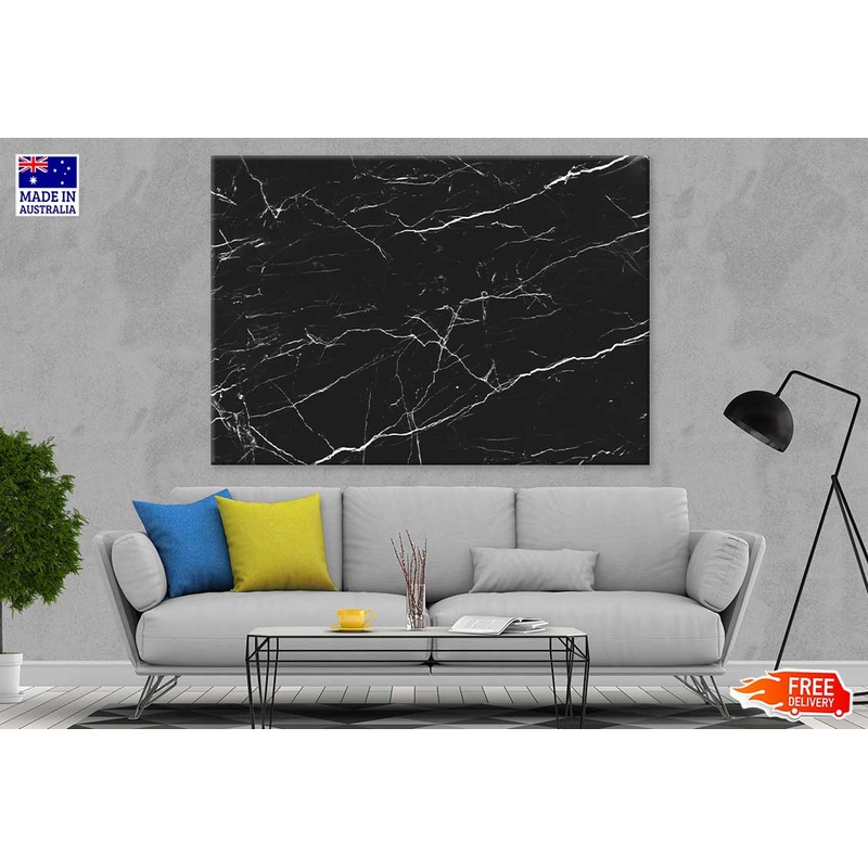 Black Marble Pattern Abstract Design Print 100% Australian Made