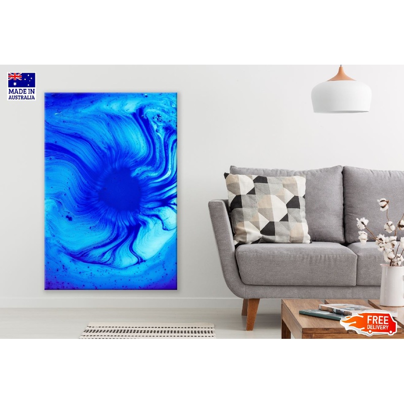Blue Color Splash Abstract Design Print 100% Australian Made