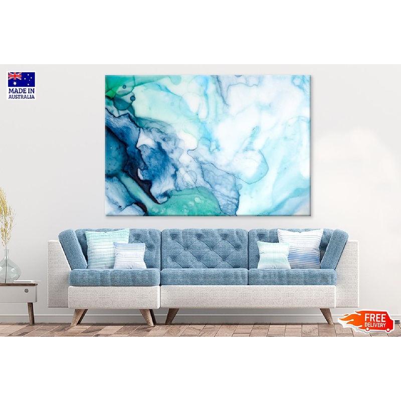Blue Green Smoke Abstract Design Print 100% Australian Made