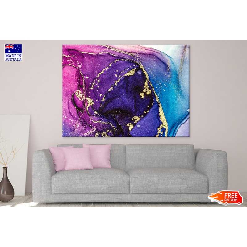 Blue Purple & Pink Abstract Art Print 100% Australian Made