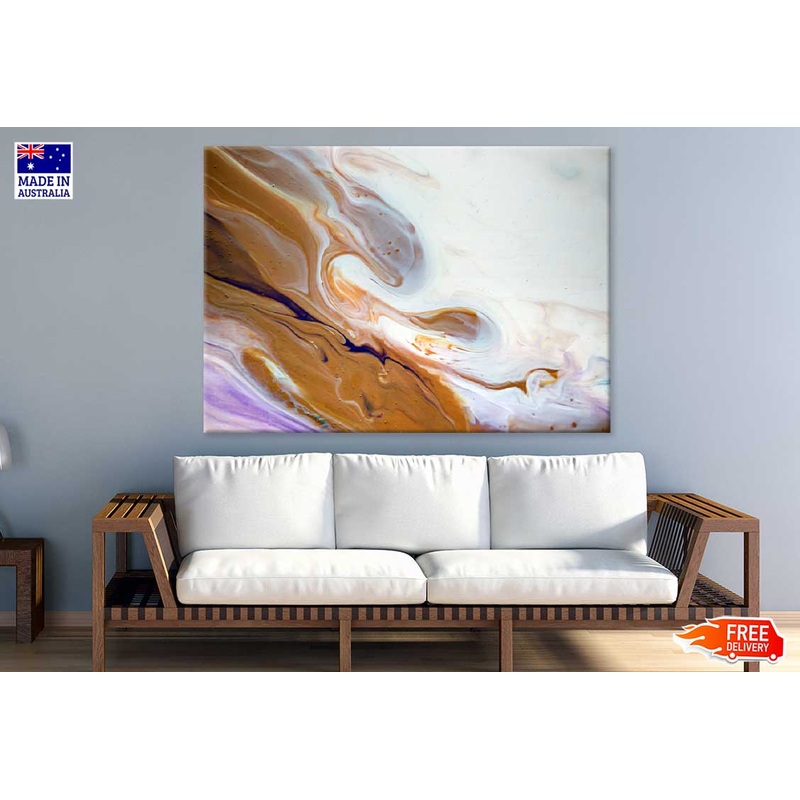 Brown Grey & Pink Abstract Design Print 100% Australian Made