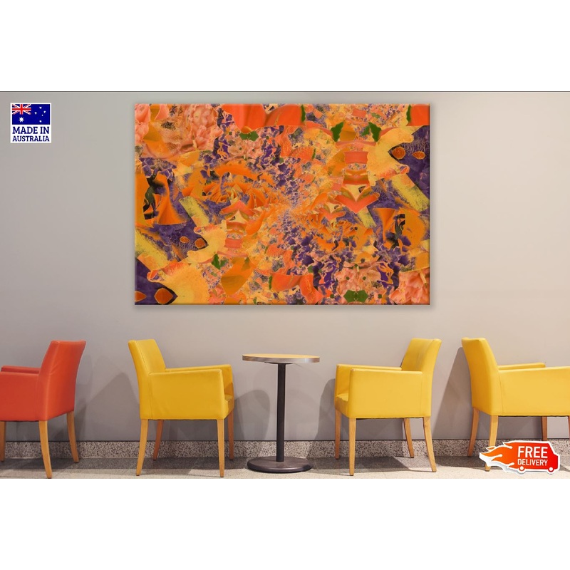 Orange Purple Abstract Design Print 100% Australian Made