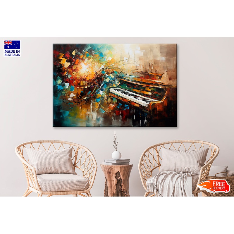 Piano Abstract Musical Oil Painting Wall Art Limited Edition High Quality Print