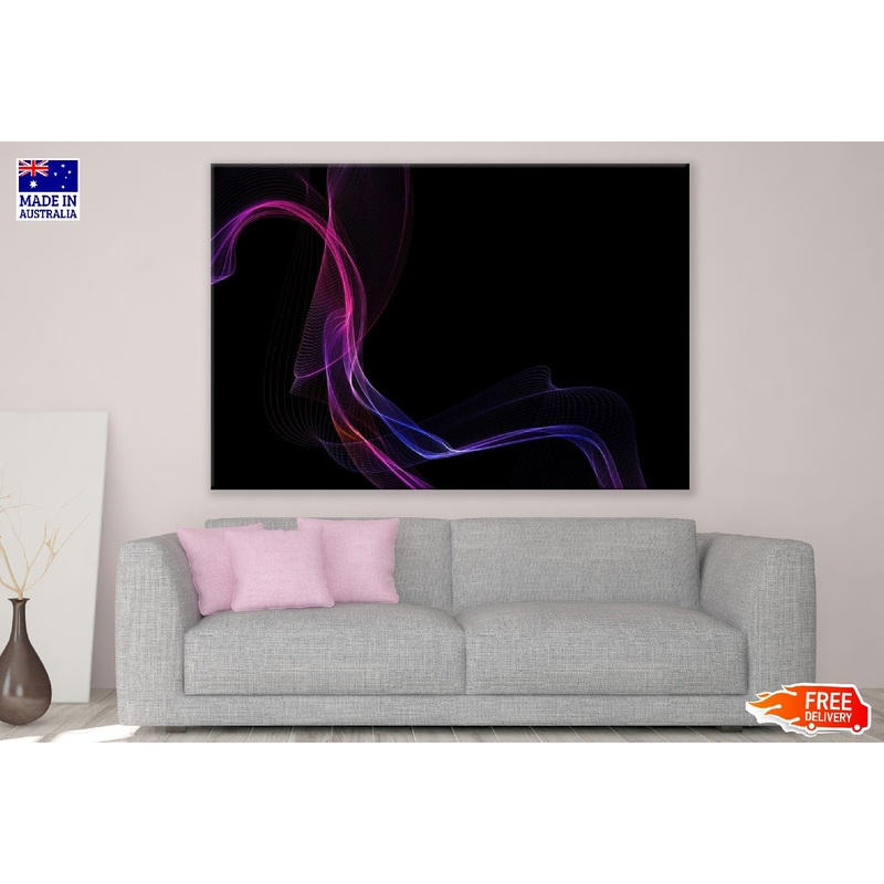 Pink & Blue Digital Lines Abstract Design Print 100% Australian Made