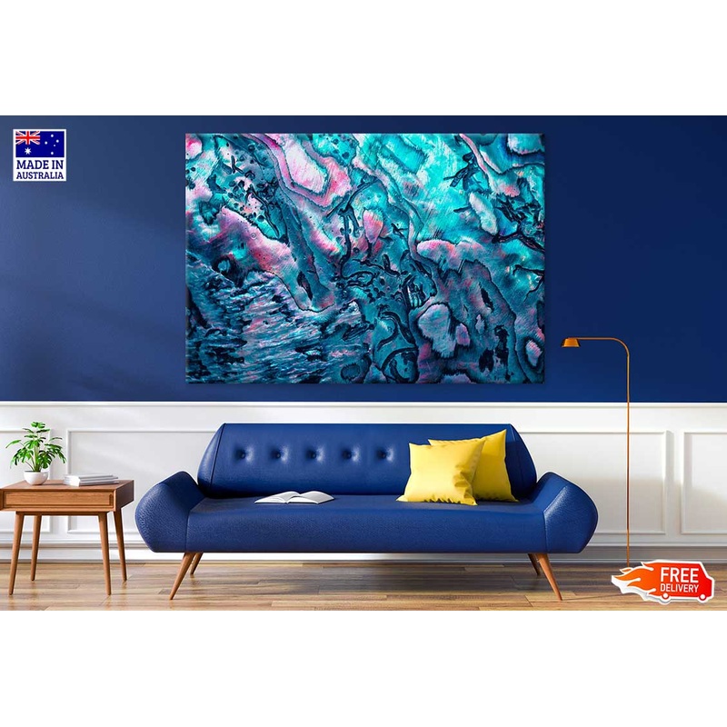 Pink & Blue Pattern Abstract Design Print 100% Australian Made