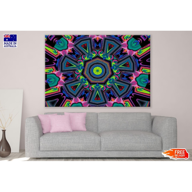 Pink Green & Blue Trippy Abstract Design Print 100% Australian Made