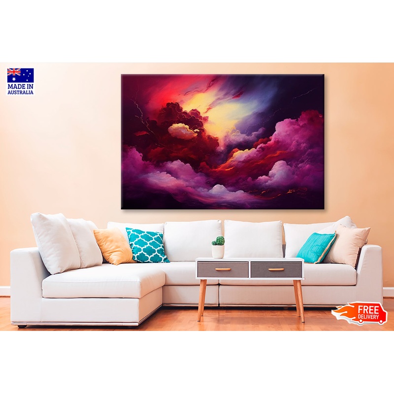 Pink Red Marble Abstract Watercolor Painting Wall Art Limited Edition High Quality Print