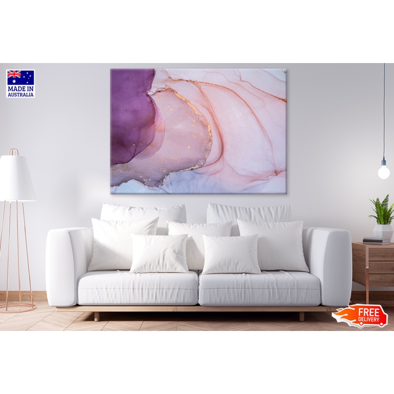 Purple & Gold Abstract Design Print 100% Australian Made