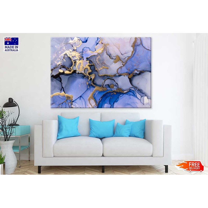 Purple Gold & Blue Abstract Design Print 100% Australian Made